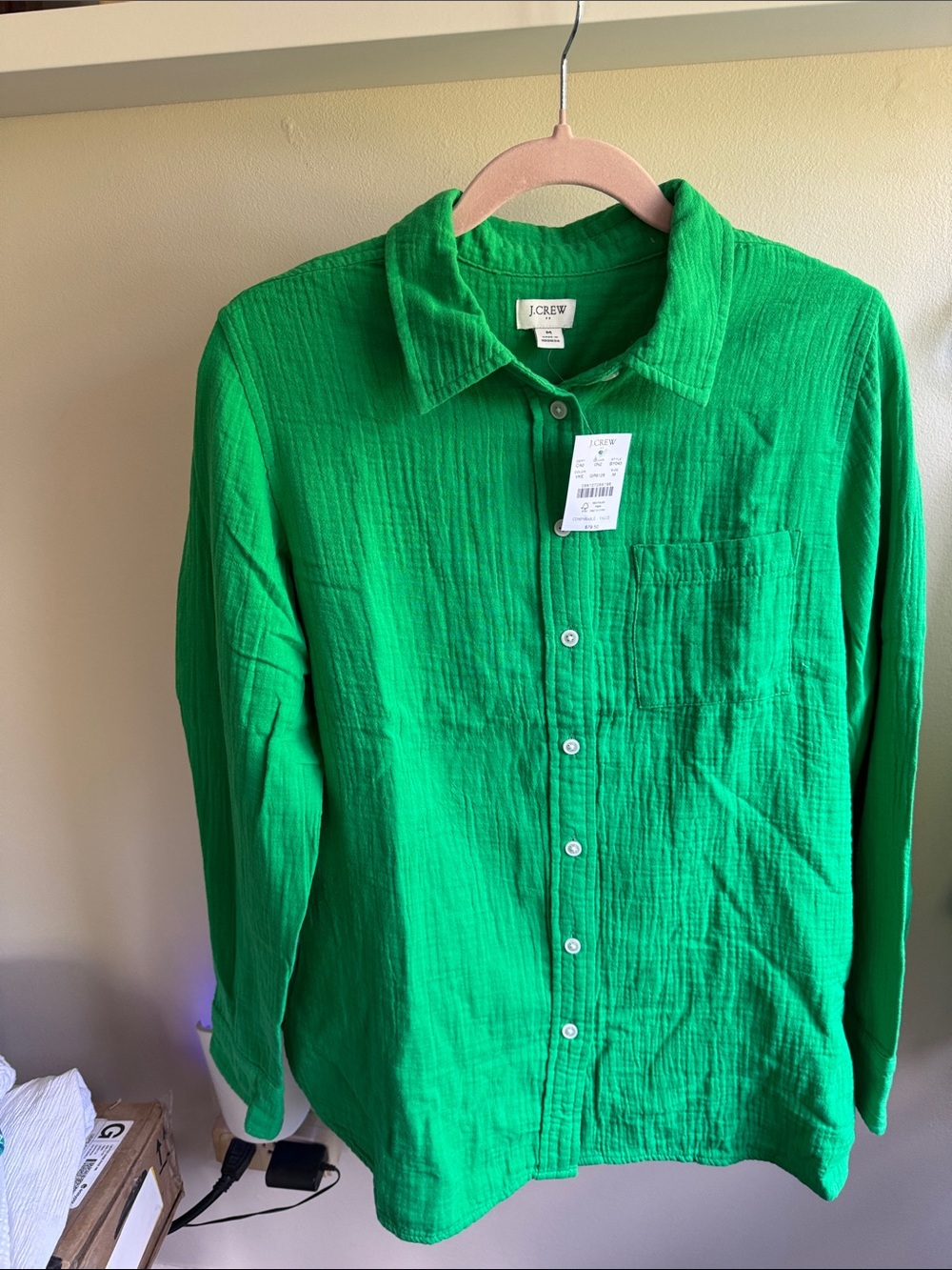 J. Crew Bright Green Men's Button-Down Shirt